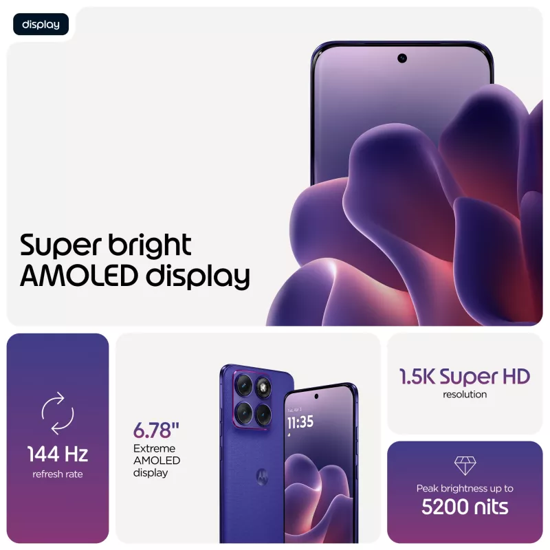 Motorola edge 70 fusion 17.2 cm (6.78 inch) Dual SIM Android 16.0 5G USB Type-C 12 GB 256 GB 7000 mAh Violet