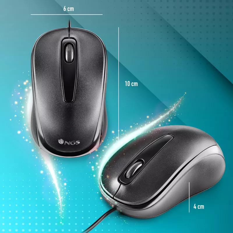 Mysz NGS EASY DELTA biurowa symetryczna USB typu A optyczna 1200 DPI
