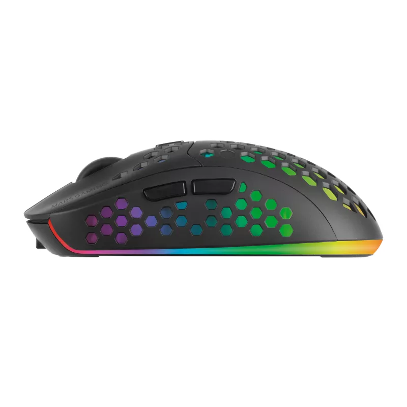 Mars Gaming MMW3, Bezprzewodowa mysz gamingowa, RGB Flow, Ultralekka 79 g, 3200 DPI, Czarna
