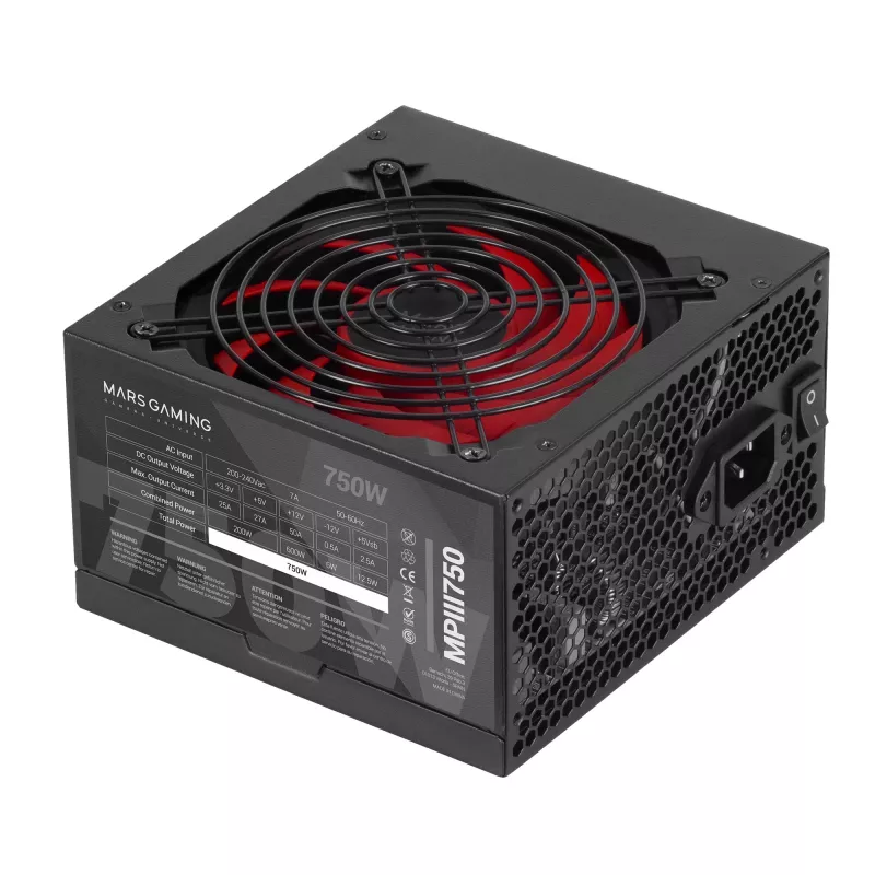 Mars Gaming MPIII750 Zasilacz PC 750W ATX 85% Sprawność 5 Lat Gwarancji