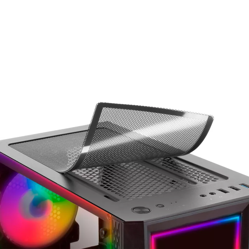 Mars Gaming MC-ART Czarny ATX Gaming PC Case Double Drawable Tempered Glass ARGB 12 Modes 12cm Fan