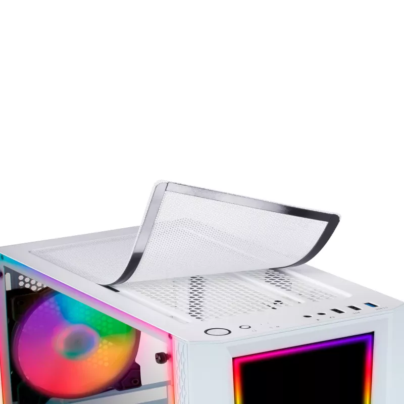 Mars Gaming MC-ART biały ATX obudowa gamingowa PC podwójnie rysowalna szkło hartowane ARGB 12 trybów wentylator 12 cm