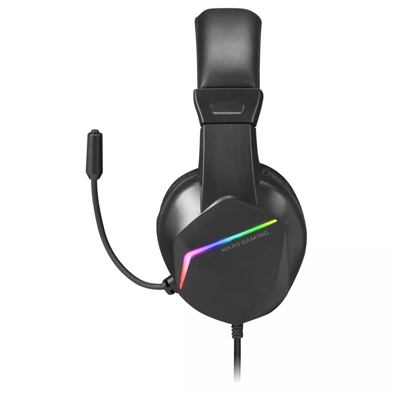 Mars Gaming MH122 Czarny, FRGB Nauszny Zestaw Słuchawkowy Gamingowy z Mikrofonem, Dźwięk HiFi, Redukcja Hałasu, Ultra Lekki, PS4 PS5 Xbox Switch Tablet Windows Mac