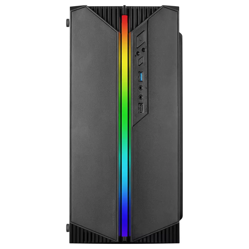 Mars Gaming MC-S1 Czarna Kompaktowa Obudowa Gamingowa Micro-ATX Oświetlenie ARGB 12 Trybów Wentylator FRGB Pełne Okno Boczne