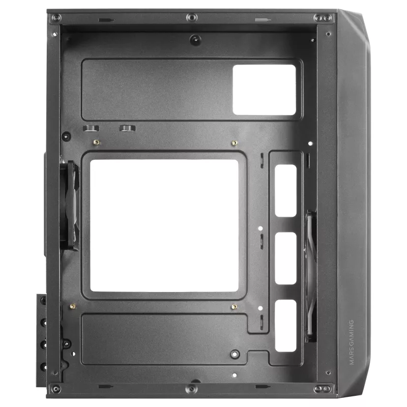 Mars Gaming MC-S2 Czarna Kompaktowa Obudowa Gamingowa Micro-ATX z 2 wentylatorami FRGB Rainbow, przednią kratką i pełnym panelem bocznym