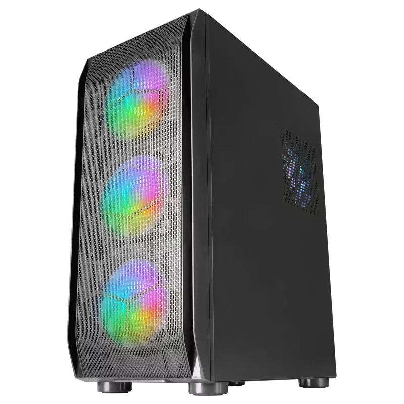 Mars Gaming MC-KX Czarna Premiumowa Wieża Gamingowa E-ATX System FREEZER CPU 5 Ultra-cichych Wentylatorów ARGB Kontroler ARGB i Kontroler RF Przód Siatkowy