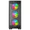 Mars Gaming MC-KX Czarna Premiumowa Wieża Gamingowa E-ATX System FREEZER CPU 5 Ultra-cichych Wentylatorów ARGB Kontroler ARGB i Kontroler RF Przód Siatkowy
