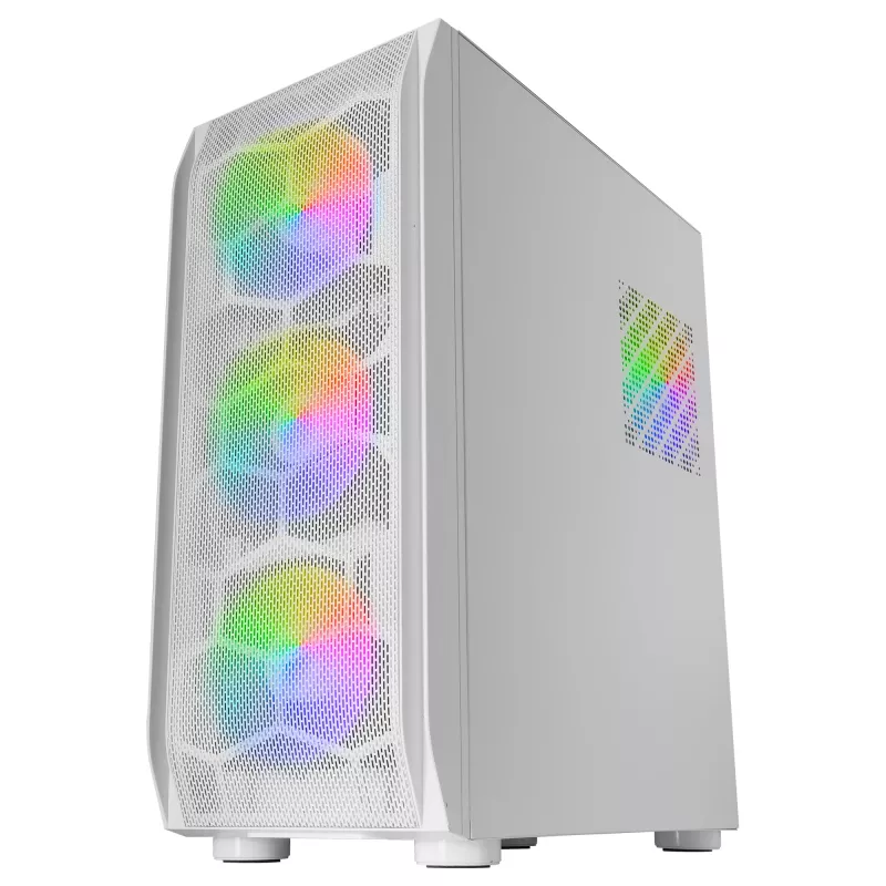 Mars Gaming MC-KX biały Premium E-ATX Gaming Tower FREEZER CPU System 5 Ultra-quiet ARGB Fans ARGB kontroler and RF kontroler Mesh Front