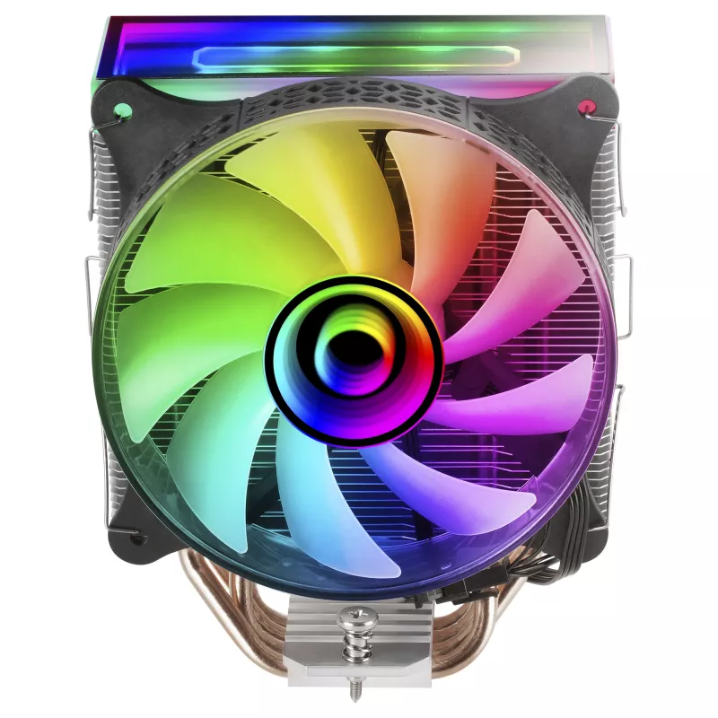 Mars Gaming MCPU-VR czarny radiator CPU podwójne lustro nieskończoności ARGB 4 rurki cieplne HCT 180 W TDP ultra-cichy wentylator PWM 12 cm