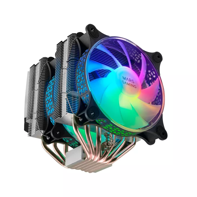 Mars Gaming MCPU-XT Czarny CPU Heatsink Dual Tower Cooling 6 HCT Heatpipes TDP 300W 2 ARGB PWM 12cm Fans