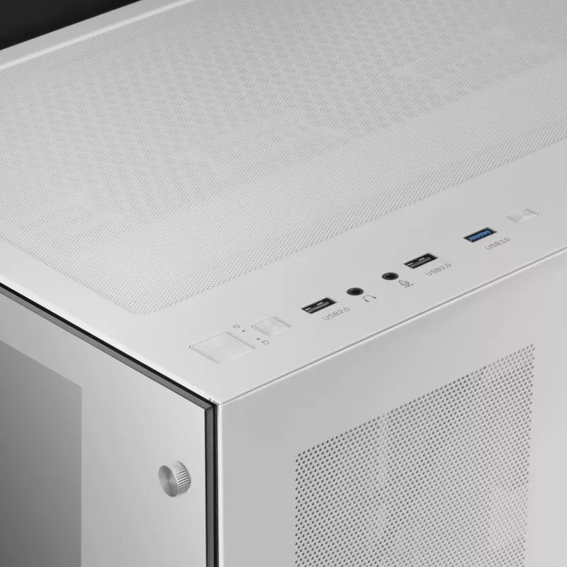 Mars Gaming MCV3 biały Custom XXL E-ATX Gaming Tower Front and Side Tempered Glass Window Dual Chamber Modular Frame