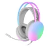 Mars Gaming MH-GLOW biały 360° Full Chroma RGB Flow Headset Noise Cancelling Microphone Ultra-Lightweight Design Memory-Foam Earpads Universal Compatibility