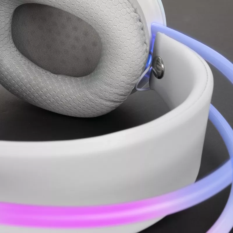 Mars Gaming MH-GLOW biały 360° Full Chroma RGB Flow Headset Noise Cancelling Microphone Ultra-Lightweight Design Memory-Foam Earpads Universal Compatibility