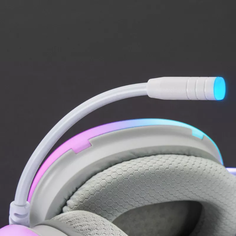 Mars Gaming MH-GLOW biały 360° Full Chroma RGB Flow Headset Noise Cancelling Microphone Ultra-Lightweight Design Memory-Foam Earpads Universal Compatibility