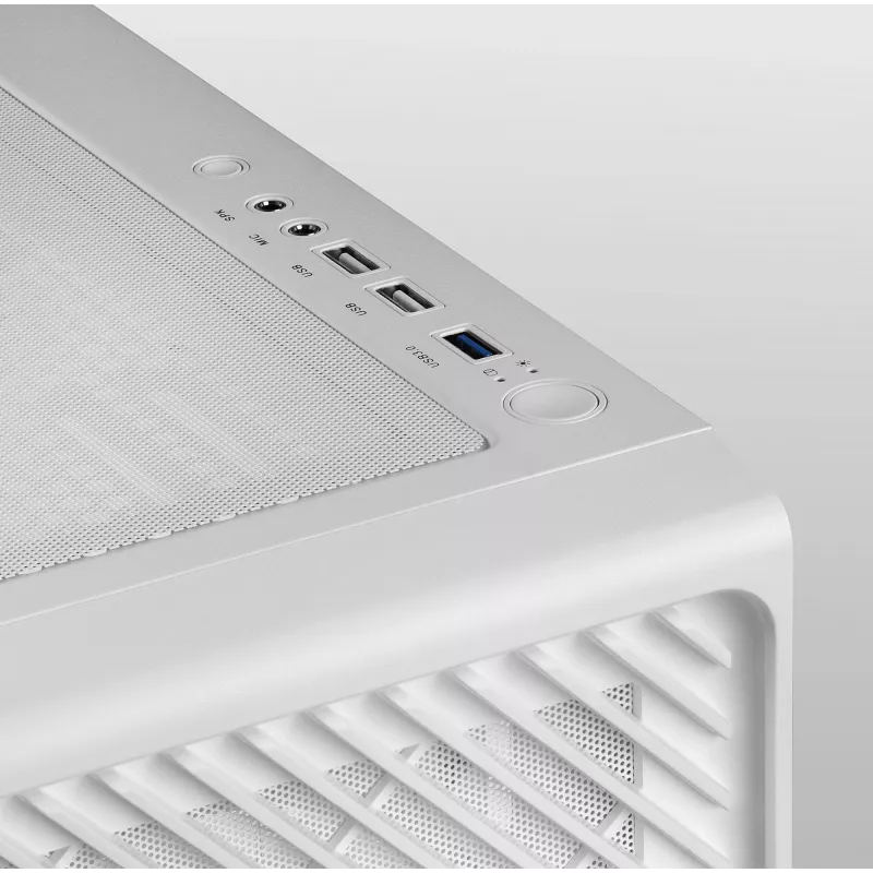 Mars Gaming MC-F biały, ATX Gaming Semitower, Pełne okno z hartowanego szkła, Panel przedni Metal-Mesh, 4x wentylatory ARGB 120 mm