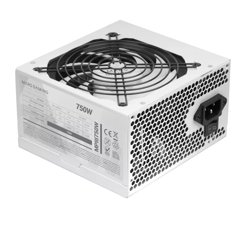 Mars Gaming MPIII750W zasilacz 750 W 20+4 pin ATX ATX Biały