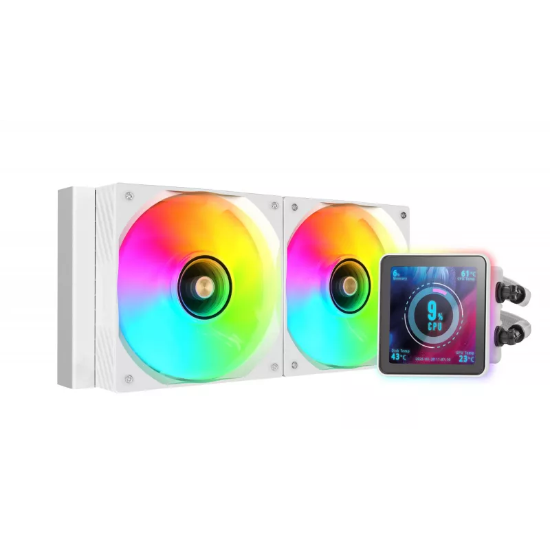 Mars Gaming ML-VISIONPRO240W Chłodzenie cieczą typu all-in-one do procesora 12 cm Biały 1 szt.