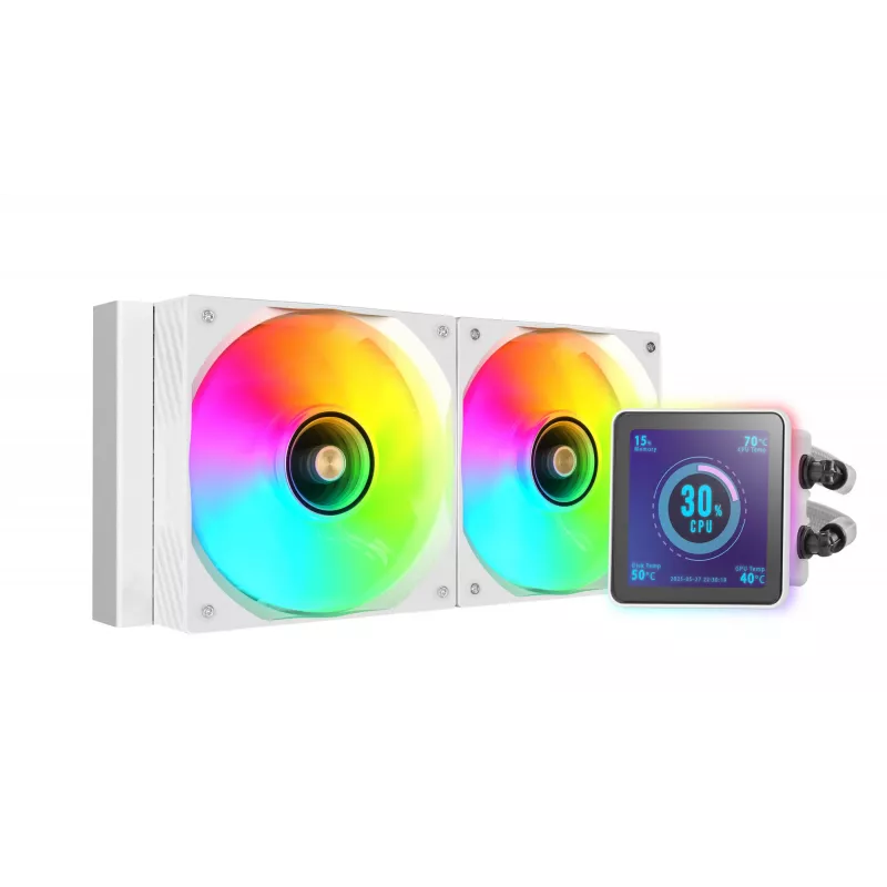 Mars Gaming ML-VISIONPRO240W Chłodzenie cieczą typu all-in-one do procesora 12 cm Biały 1 szt.