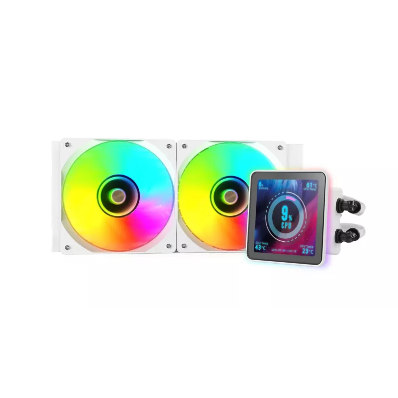 Mars Gaming ML-VISIONPRO240W Chłodzenie cieczą typu all-in-one do procesora 12 cm Biały 1 szt.