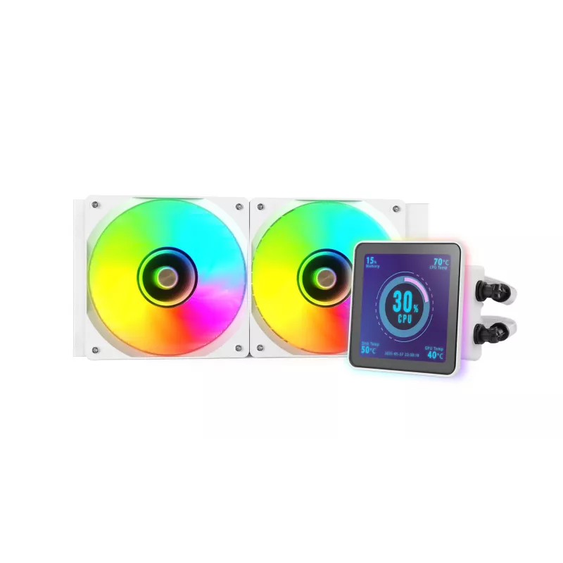Mars Gaming ML-VISIONPRO240W Chłodzenie cieczą typu all-in-one do procesora 12 cm Biały 1 szt.