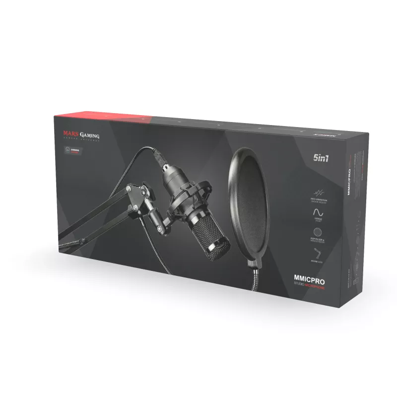 Mars Gaming Ultra-high Definition Microphone for Streamings Czarny