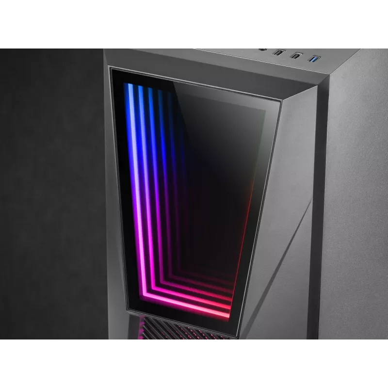 Mars Gaming MC777, Obudowa komputera ATX, Oświetlenie ARGB, Czarna, PC, Czarny, ATX, micro ATX, Mini-ITX, Niebieski, Zielony, Czerwony, 15,8 cm, 31,8 cm