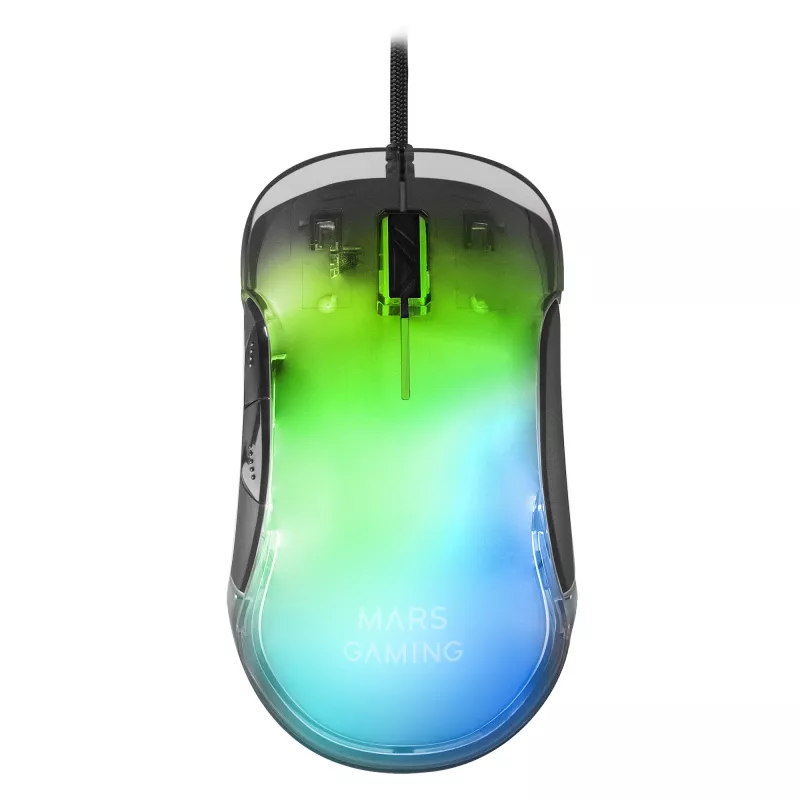 Mars Gaming MMGLOW mysz gamingowa RGB Chroma-Glow wykończenie lustrzane 12800 DPI czarna