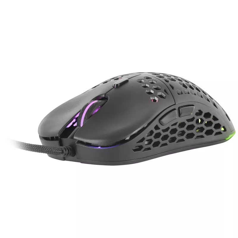Mars Gaming MM55 Czarna Mysz Gamingowa RGB Chroma Ultra-lekka 55g 12800 DPI Przełączniki Mechaniczne HUANO