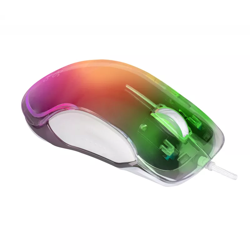 Mysz Gaming Mars Gaming MMGLOW Chroma-Glow RGB z Lustrzanym Wykończeniem Ultra-Lekka 12800 DPI Biała