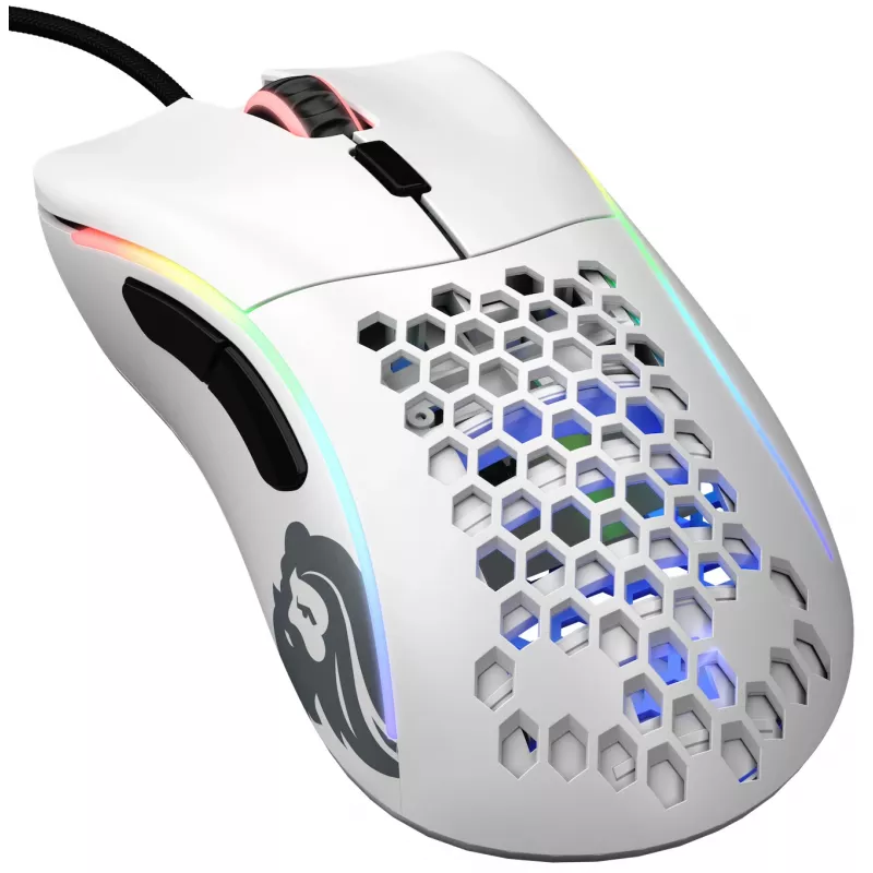 Glorious Gaming Glorious Model D Minus - Matowa biel, Praworęczna, Optyczna, USB Typu-A, 3200 DPI, 1 ms, Biała