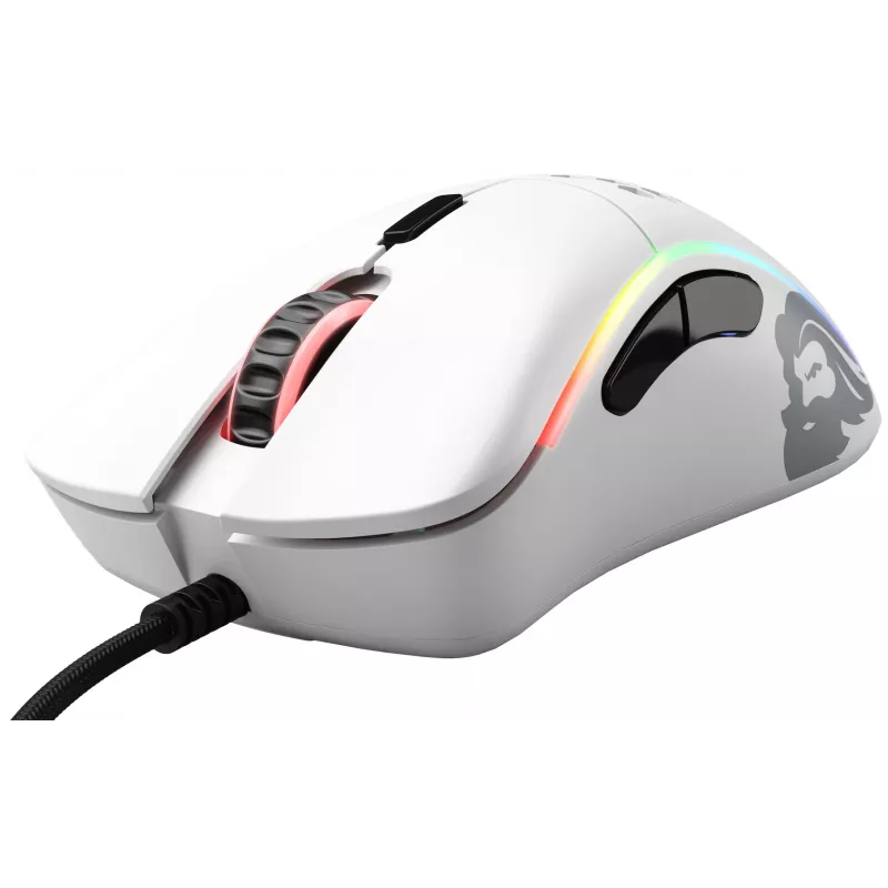 Glorious Gaming Glorious Model D Minus - Matowa biel, Praworęczna, Optyczna, USB Typu-A, 3200 DPI, 1 ms, Biała
