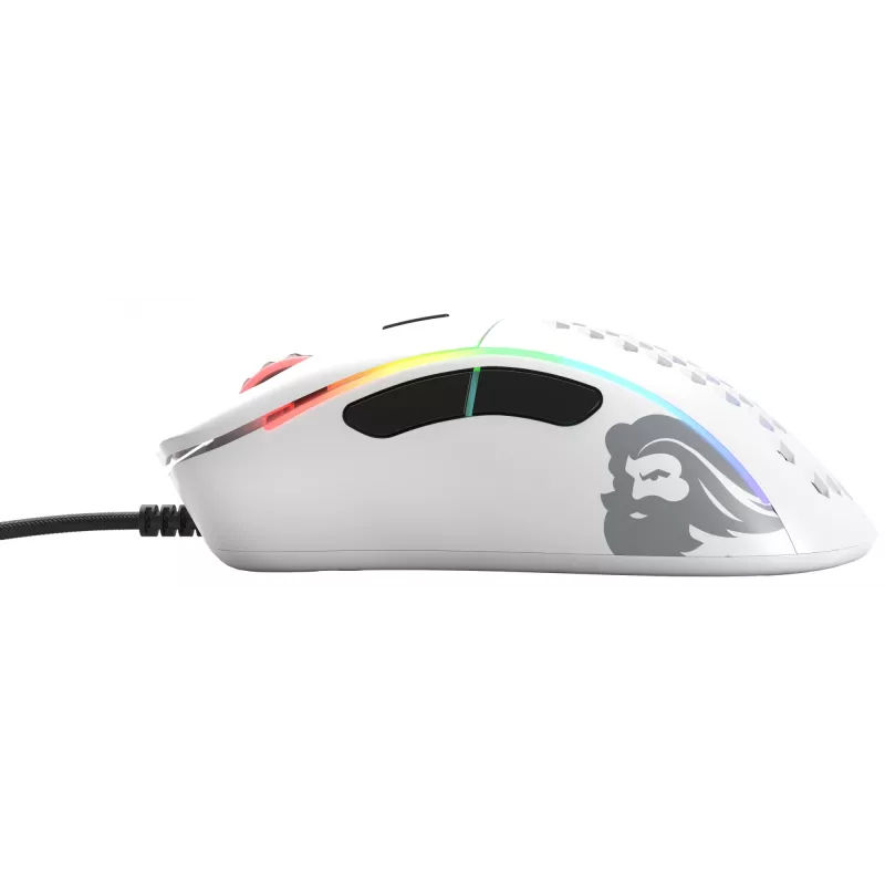 Glorious Gaming Glorious Model D Minus - Matowa biel, Praworęczna, Optyczna, USB Typu-A, 3200 DPI, 1 ms, Biała