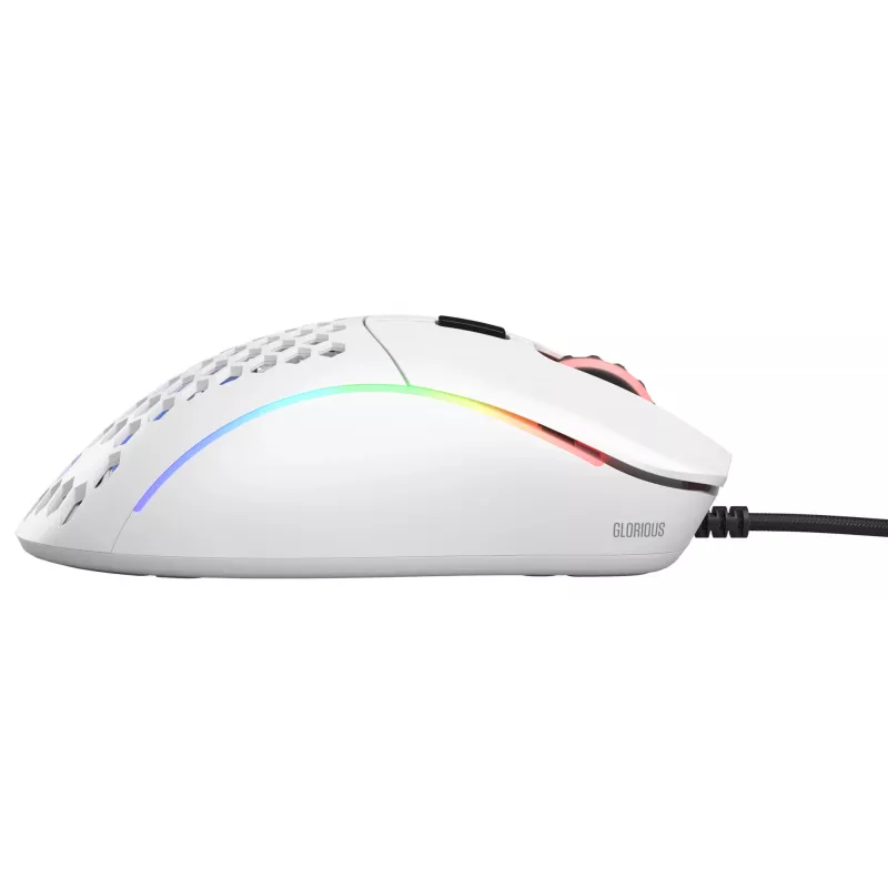 Glorious Gaming Glorious Model D Minus - Matowa biel, Praworęczna, Optyczna, USB Typu-A, 3200 DPI, 1 ms, Biała