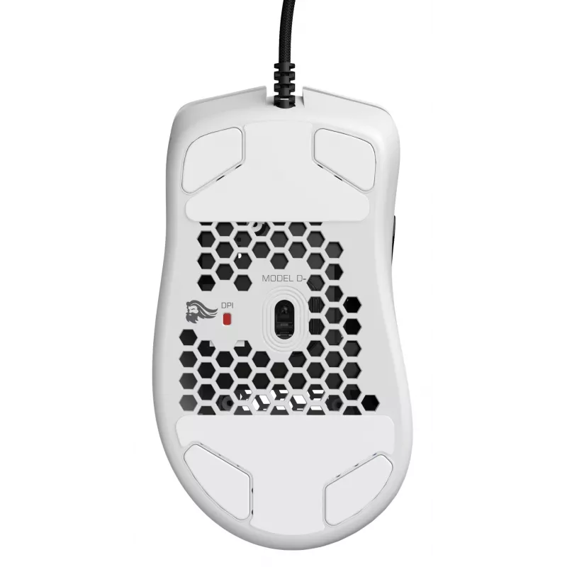 Glorious Gaming Glorious Model D Minus - Matowa biel, Praworęczna, Optyczna, USB Typu-A, 3200 DPI, 1 ms, Biała
