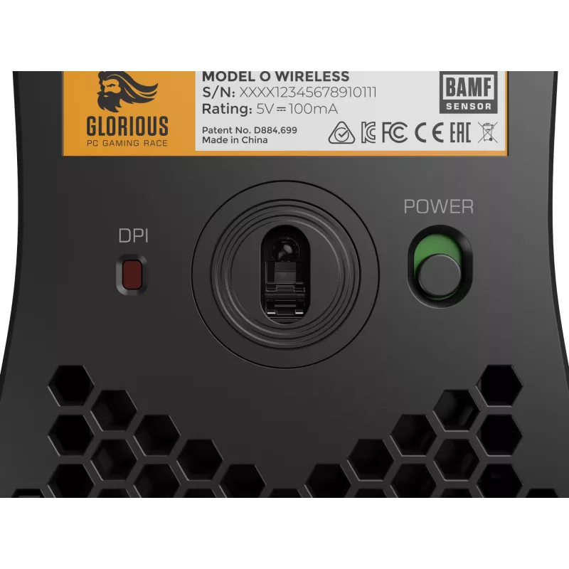 Glorious Gaming Glorious Model O Wireless - Matowa czarna, Praworęczna, Optyczna, RF Wireless, 19000 DPI, 1 ms, Czarna