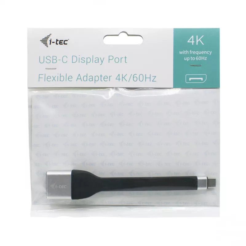ITEC adapter USB-C na DisplayPort i-tec USB-C płaski DP Adapter 4K/60 Hz, kabel 0,11 m, czarny