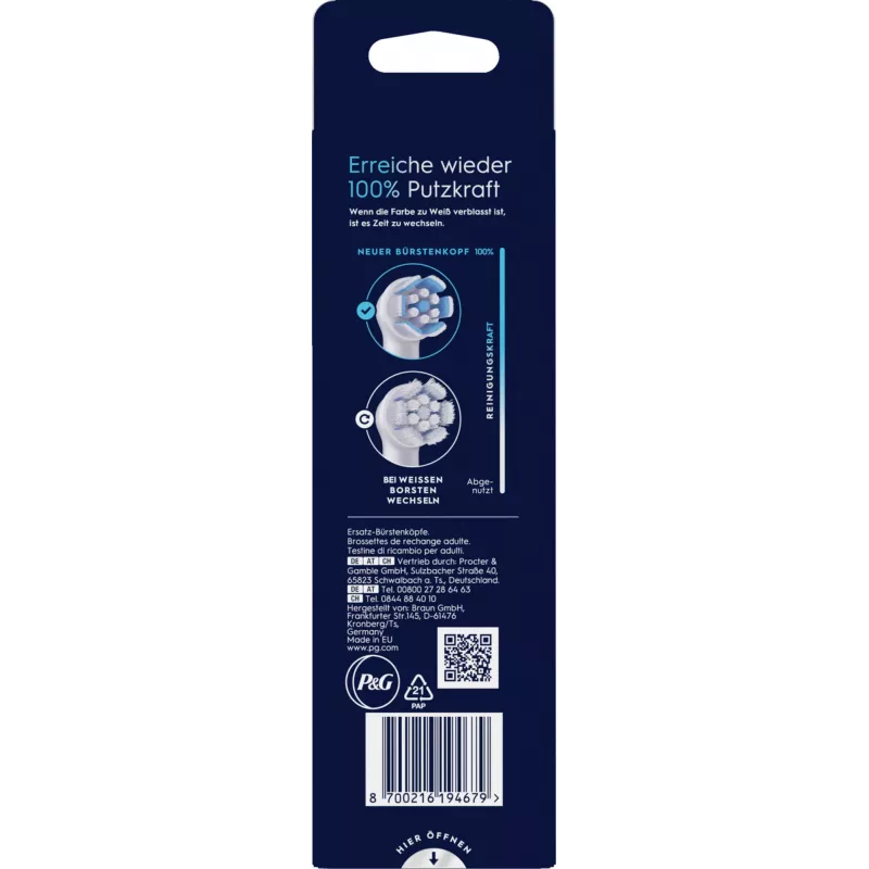 Główka do szczoteczki Oral-B 6 szt. Biała