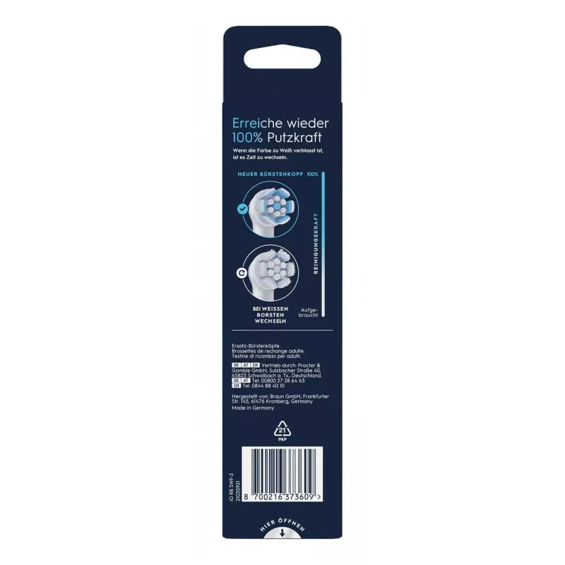 Końcówki wymienne do szczoteczki elektrycznej Oral-B iO Gentle Cleaning biały, 2 szt.
