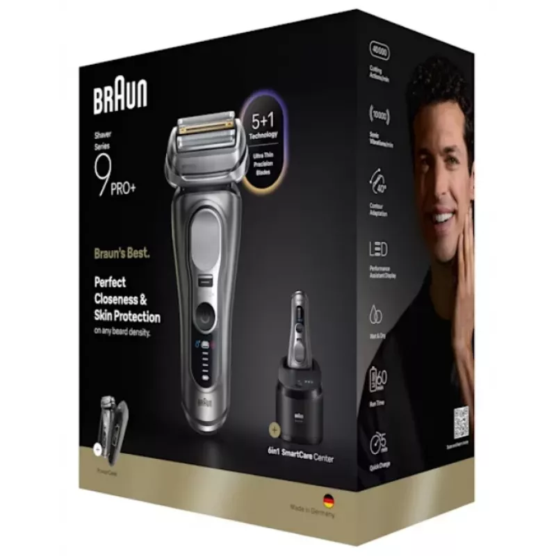 Golarka foliowa Braun Series 9 Pro+ 9675cc szaro-srebrna stal nierdzewna