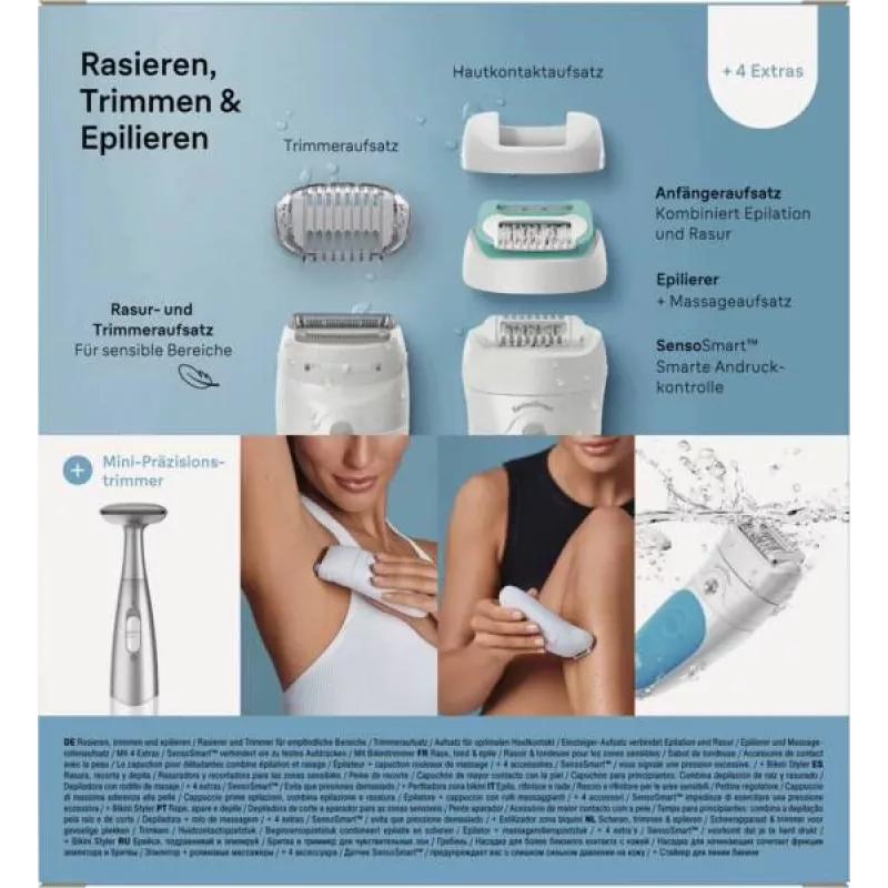 Braun Silk-épil 5 810 + Gillette Venus Trymer 28 pęset niebieski, biały