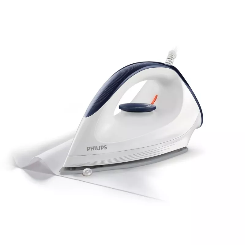Philips GC160/02 Żelazko suche, Żelazko suche, Stopa DynaGlide, 1,8 m, Białe, 1200 W