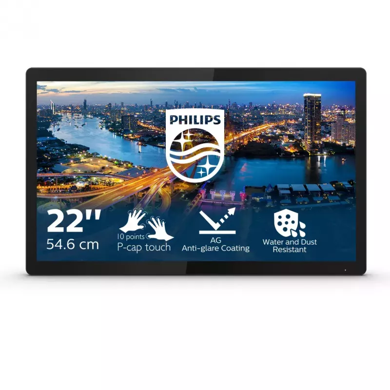 Monitor Philips B Line 222B1TFL/00 54,6 cm (21,5 cala) 1920 x 1080 pikseli Full HD LED Dotykowy Czarny