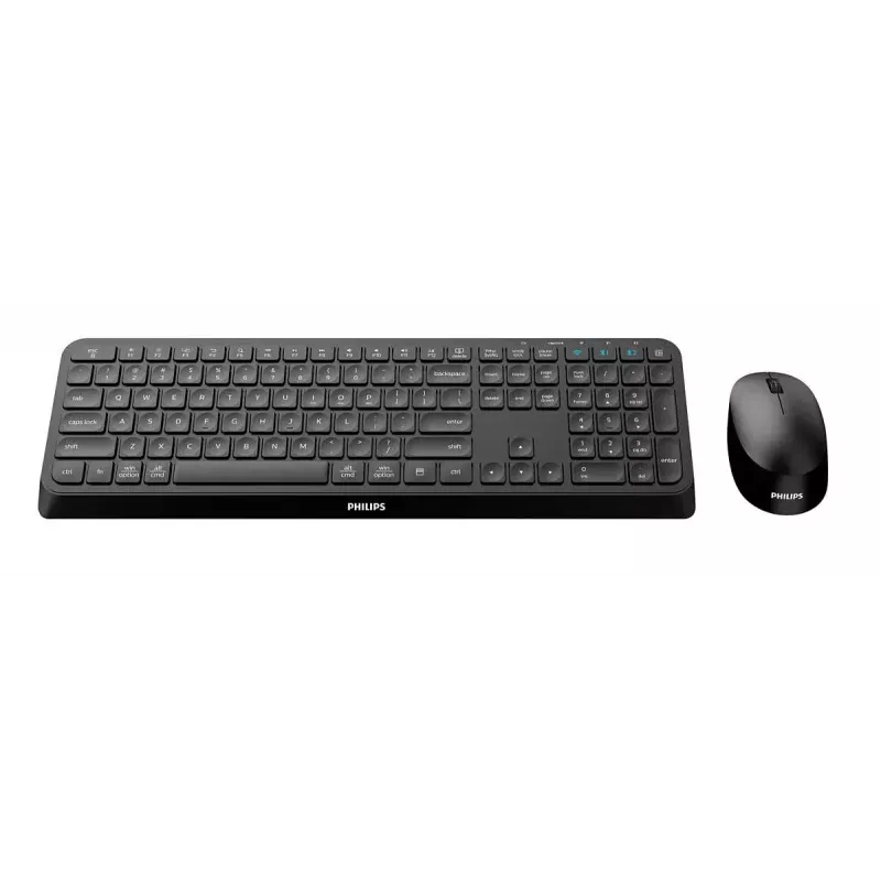 Philips serii 4000 SPT6407B/31 klawiatura Mysz w zestawie Uniwersalna RF Wireless + Bluetooth QWERTY Angielska Czarna