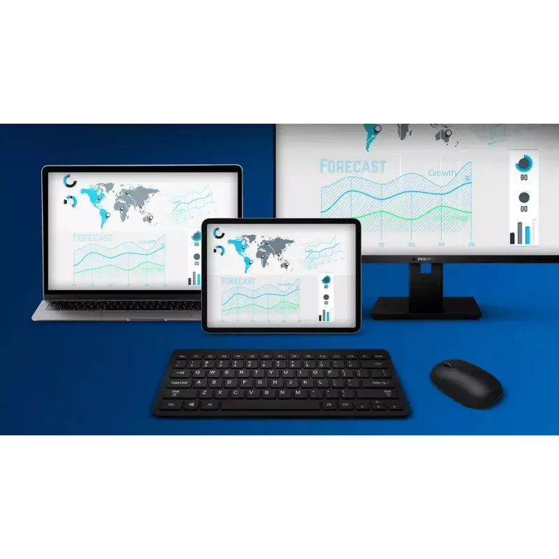 Philips serii 4000 SPT6407B/31 klawiatura Mysz w zestawie Uniwersalna RF Wireless + Bluetooth QWERTY Angielska Czarna