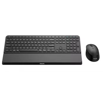 Klawiatura i mysz Philips serii 6000 SPT6607B/31 z myszką w zestawie uniwersalna RF Wireless + Bluetooth czarna
