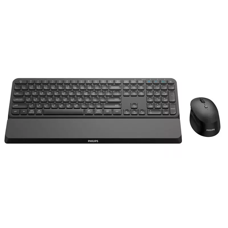 Klawiatura i mysz Philips serii 6000 SPT6607B/31 z myszką w zestawie uniwersalna RF Wireless + Bluetooth czarna