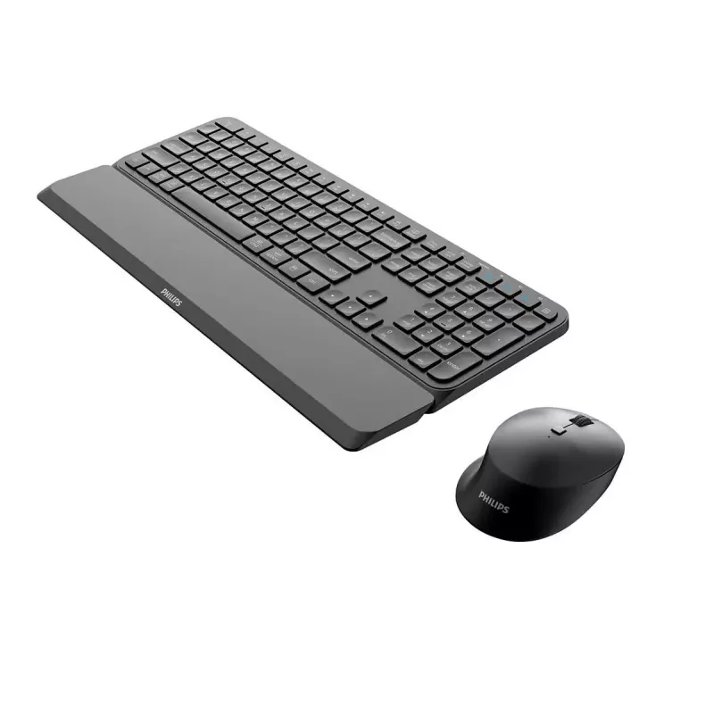 Klawiatura i mysz Philips serii 6000 SPT6607B/31 z myszką w zestawie uniwersalna RF Wireless + Bluetooth czarna