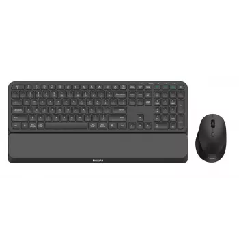 Klawiatura i mysz Philips serii 6000 SPT6607B/31 z myszką w zestawie uniwersalna RF Wireless + Bluetooth czarna