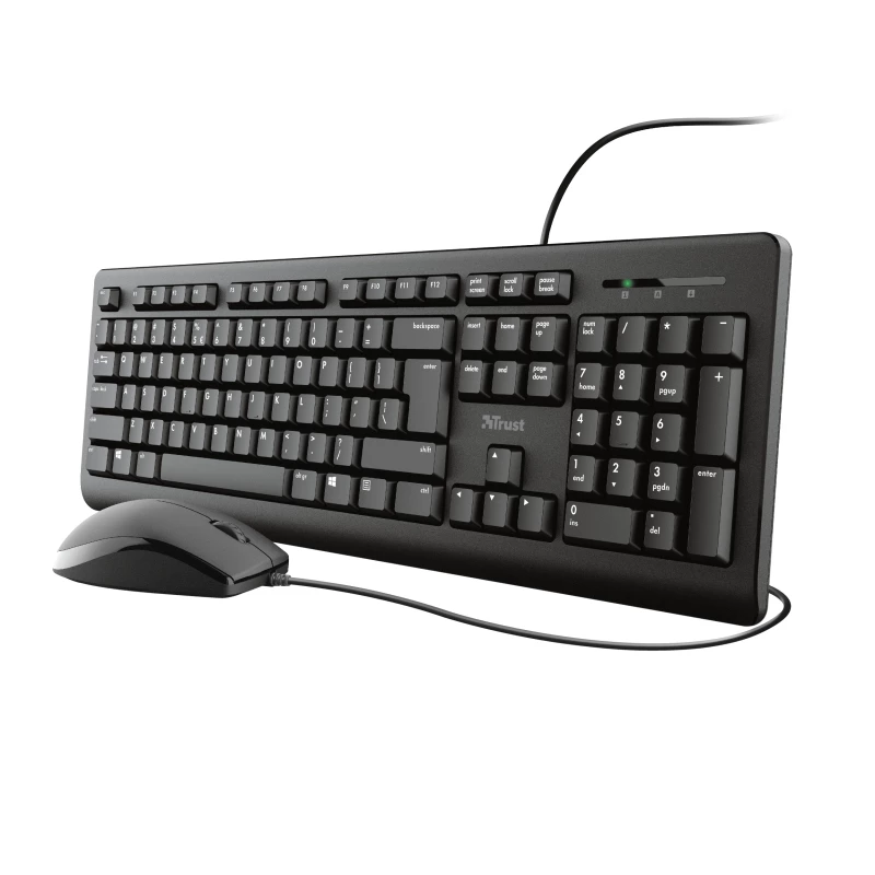 Zestaw klawiatury Trust Primo z myszką Uniwersalny USB AZERTY Belgijski Czarny