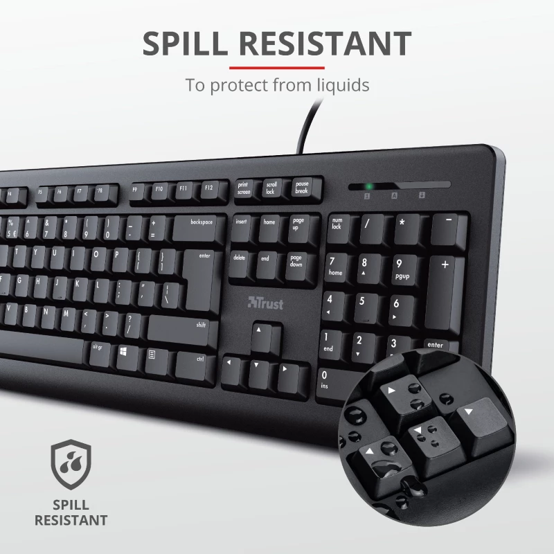 Zestaw klawiatury Trust Primo z myszką Uniwersalny USB AZERTY Belgijski Czarny